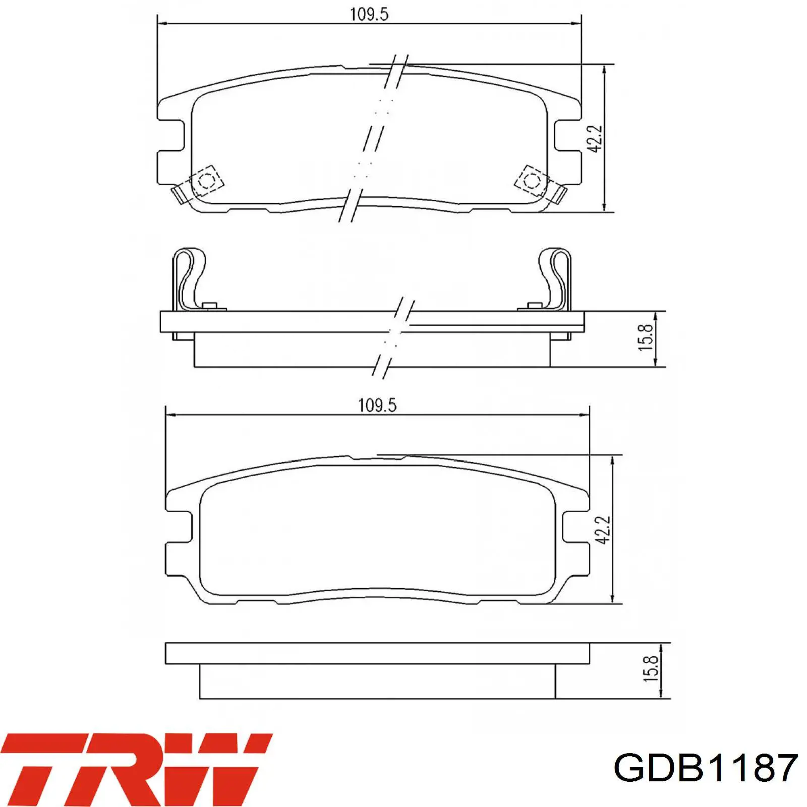 Купити GDB1187 TRW Задні колодки