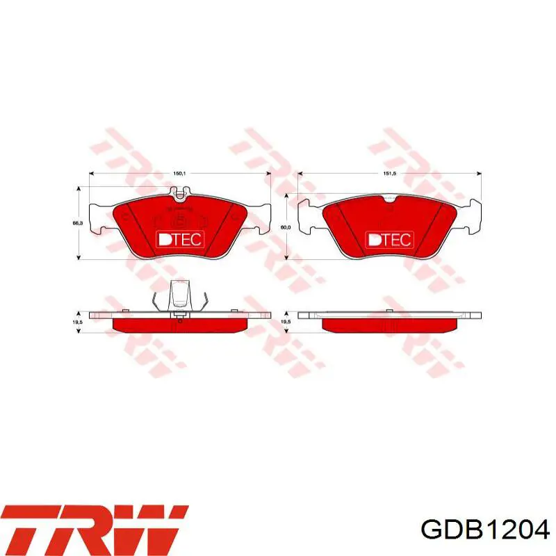 Тормозні колодки TRW GDB1204