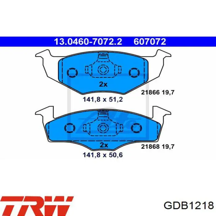 Гальмівні колодки TRW GDB1218 ціна, від 17.60 USD
