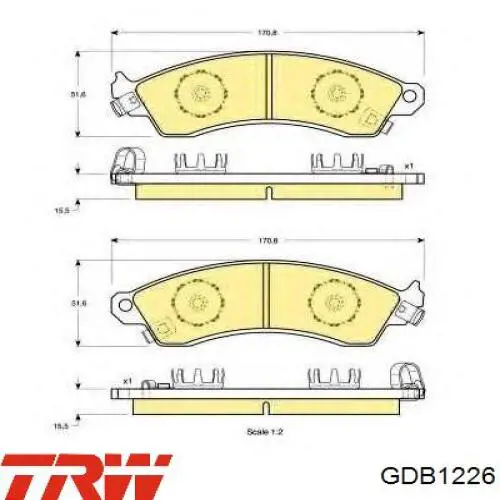 Гальмівні колодки TRW GDB1226 ціна, від 48.98 USD