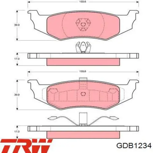 Задні гальмівні колодки ZD782 Wagner