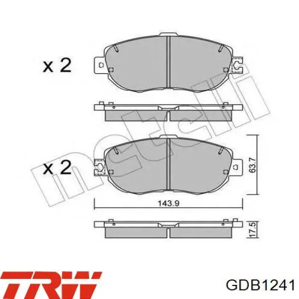 Гальмівні колодки TRW GDB1241 ціна, від 21.51 USD
