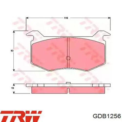 Гальмівні колодки TRW GDB1256 ціна, від 5.07 USD