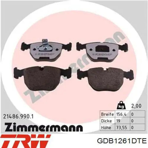 Гальмівні колодки TRW GDB1261DTE ціна, від 26.20 USD