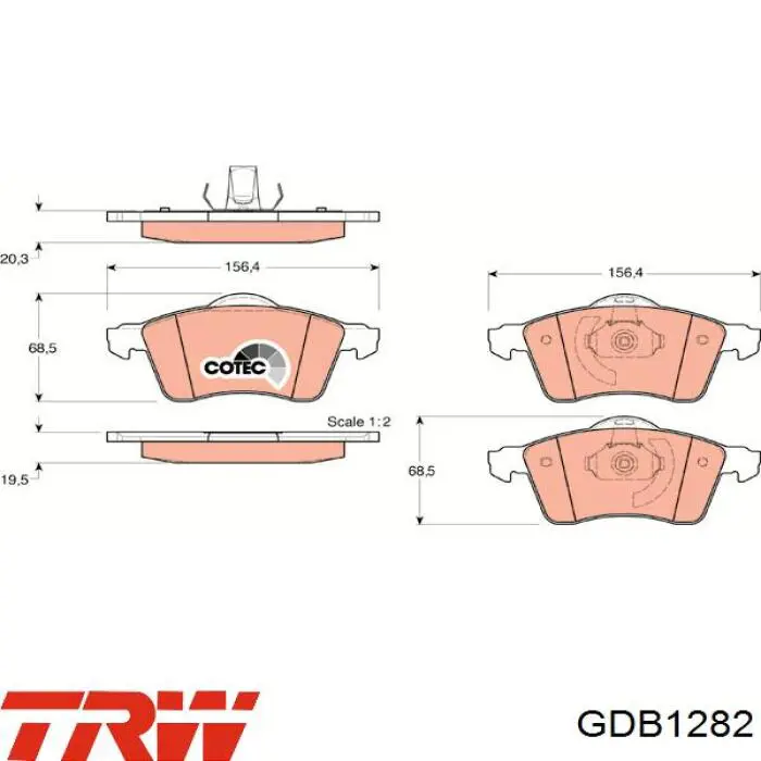 Тормозні колодки TRW GDB1282