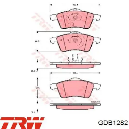 GDB1282 TRW Передні гальмівні колодки