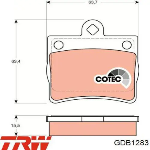 Купити GDB1283 TRW Задні колодки