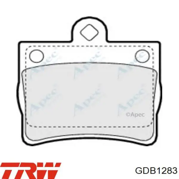 Задні гальмівні колодки GDB1283 TRW