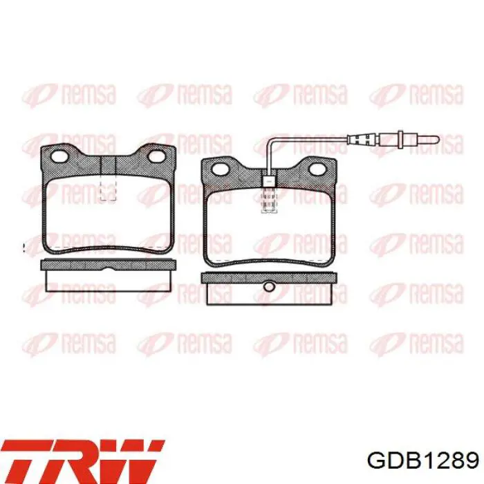 Задні гальмівні колодки GDB1289 TRW