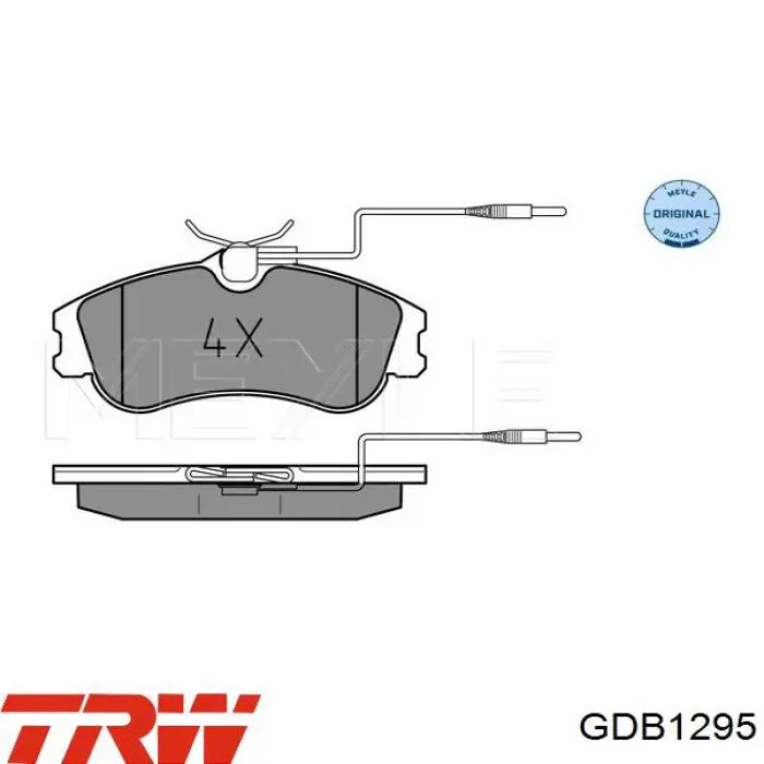Купити GDB1295 TRW Колодки гальмівні передні, дискові
