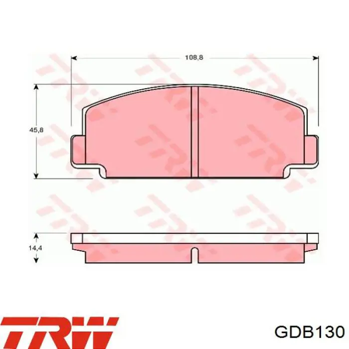 GDB130 TRW колодки гальмівні передні, дискові