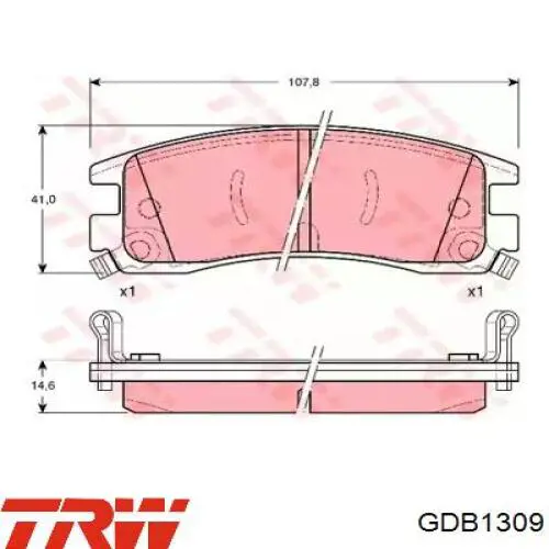 Задні гальмівні колодки MDB1825 Mintex