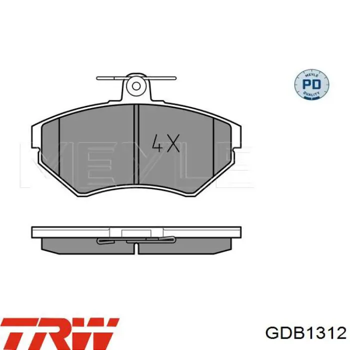 Колодки гальмівні передні, дискові GDB1312 TRW