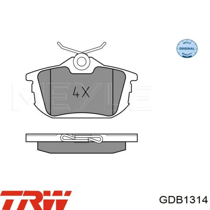 Купити GDB1314 TRW Задні колодки