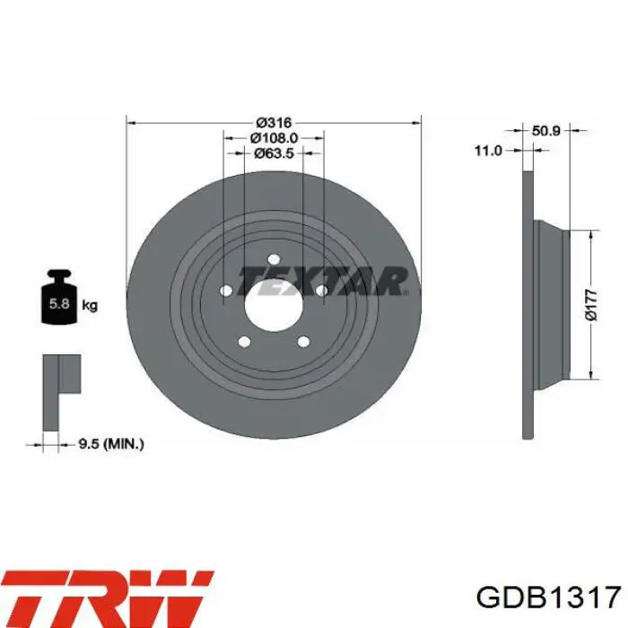 Тормозні колодки TRW GDB1317