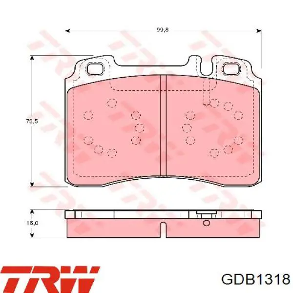 GDB1318 TRW колодки гальмівні передні, дискові