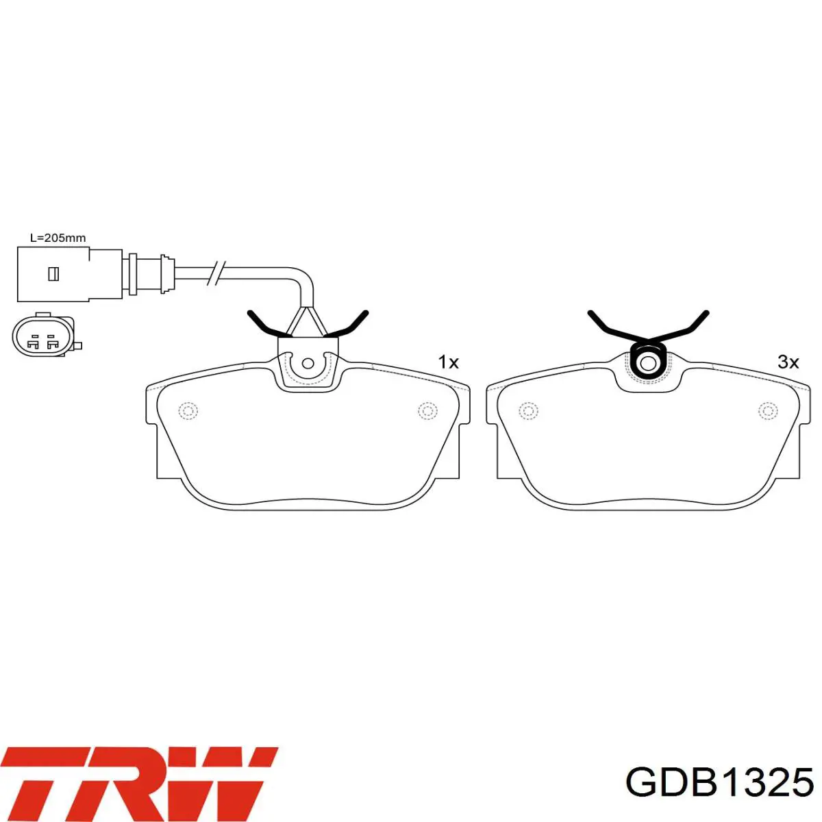 Задні дискові колодки TRW GDB1325