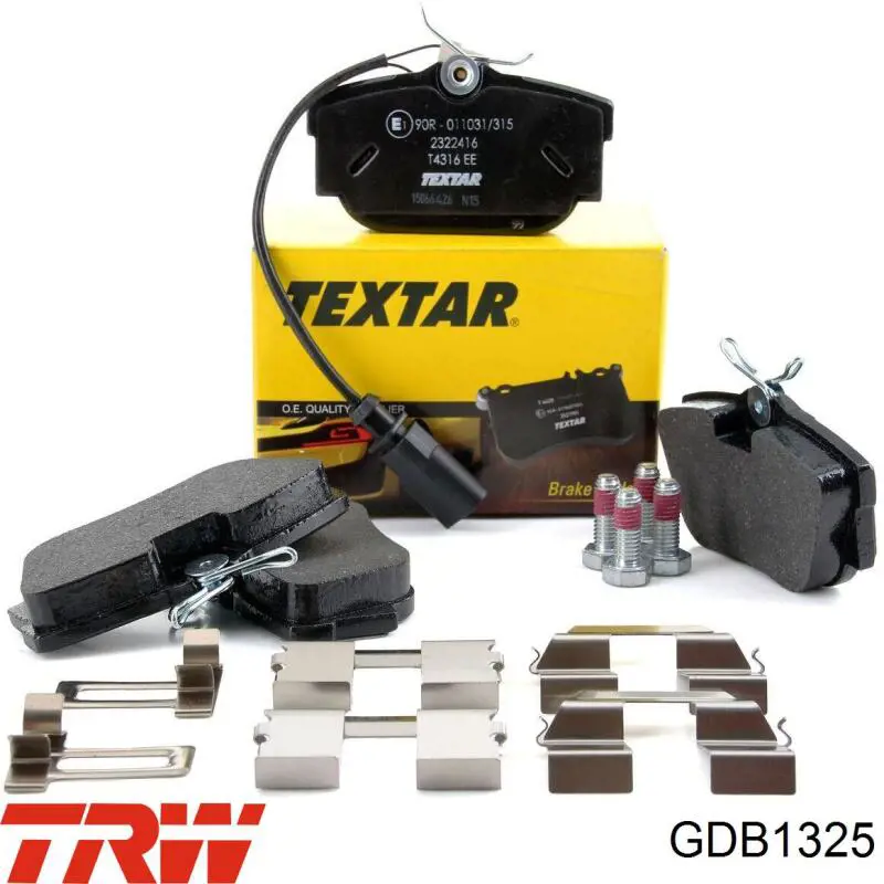 Задні гальмівні колодки GDB1325 TRW