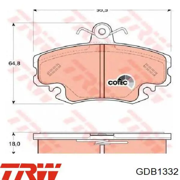 Передні тормозні колодки 6001545576 Renault (RVI)