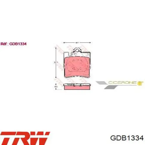 GDB1334 TRW колодки гальмові задні, дискові