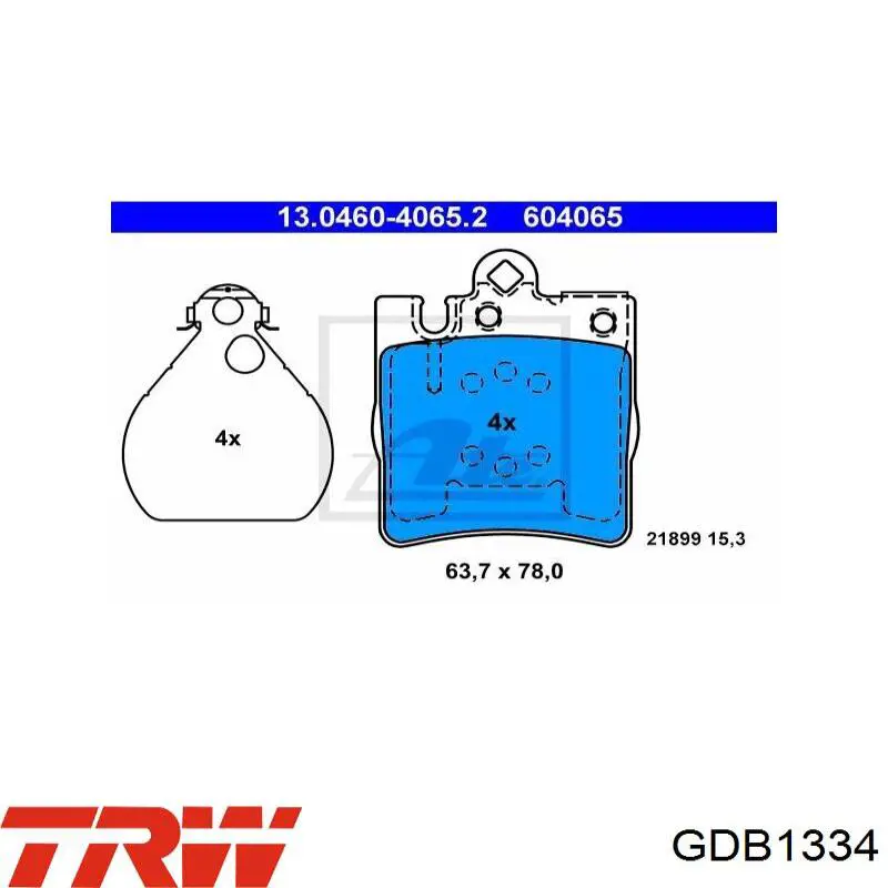 Задні дискові колодки TRW GDB1334