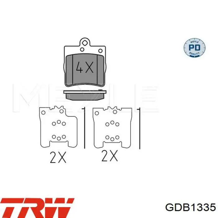 Купити GDB1335 TRW Задні колодки