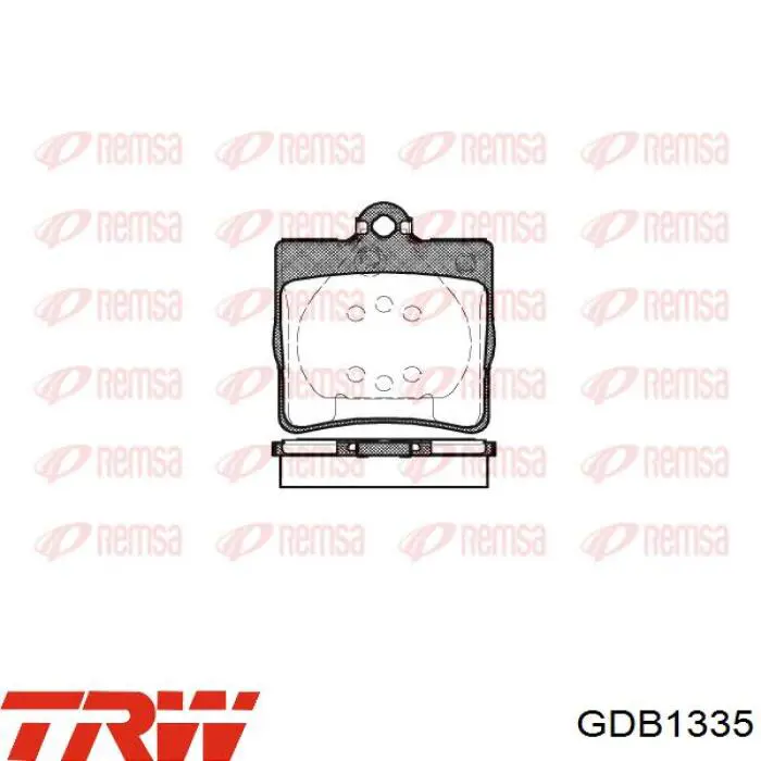 Задні гальмівні колодки GDB1335 TRW