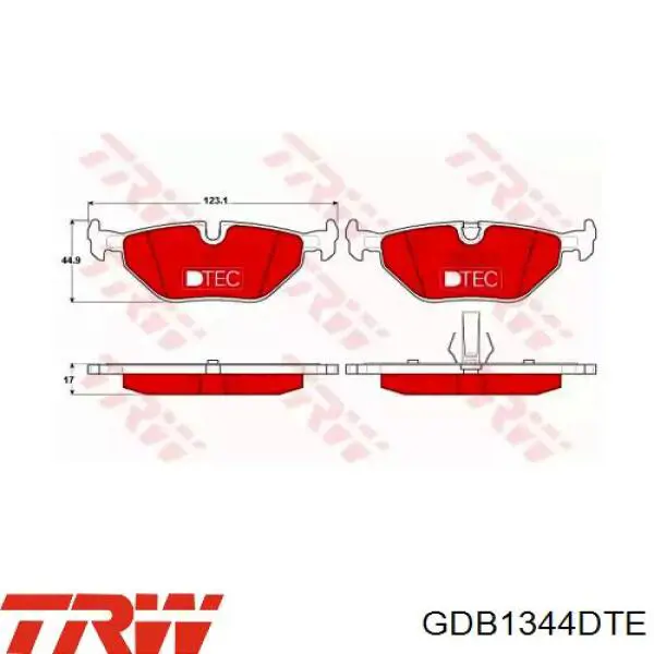 Задні дискові колодки TRW GDB1344DTE