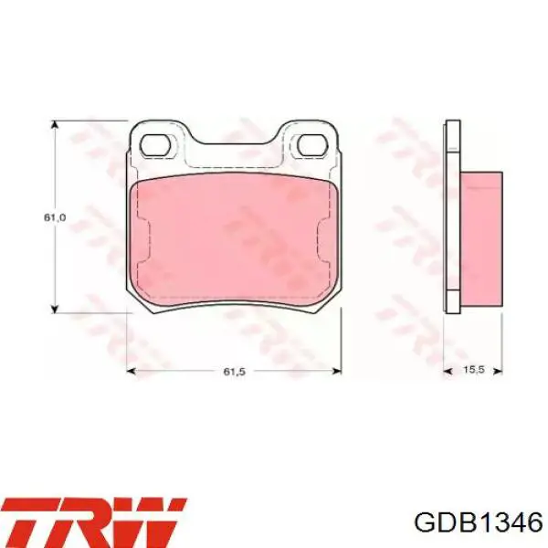 Задні дискові колодки TRW GDB1346