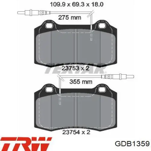 Тормозні колодки TRW GDB1359