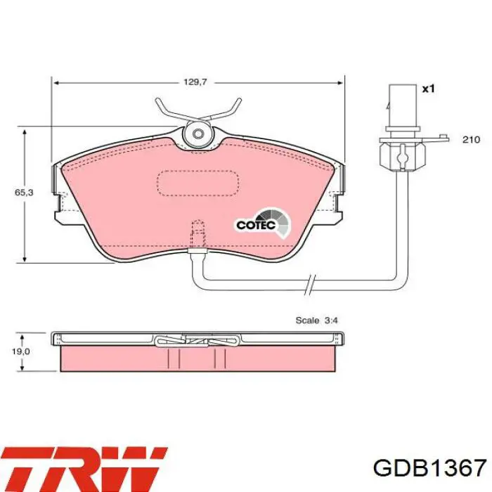 Гальмівні колодки TRW GDB1367 ціна, від 24.35 USD