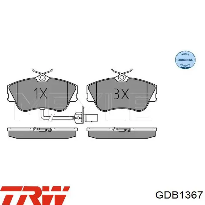 Купити GDB1367 TRW Колодки гальмівні передні, дискові