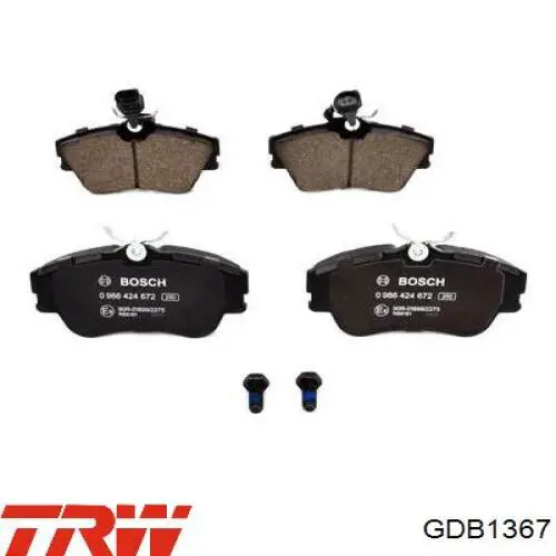 Передні тормозні колодки GDB1367 TRW