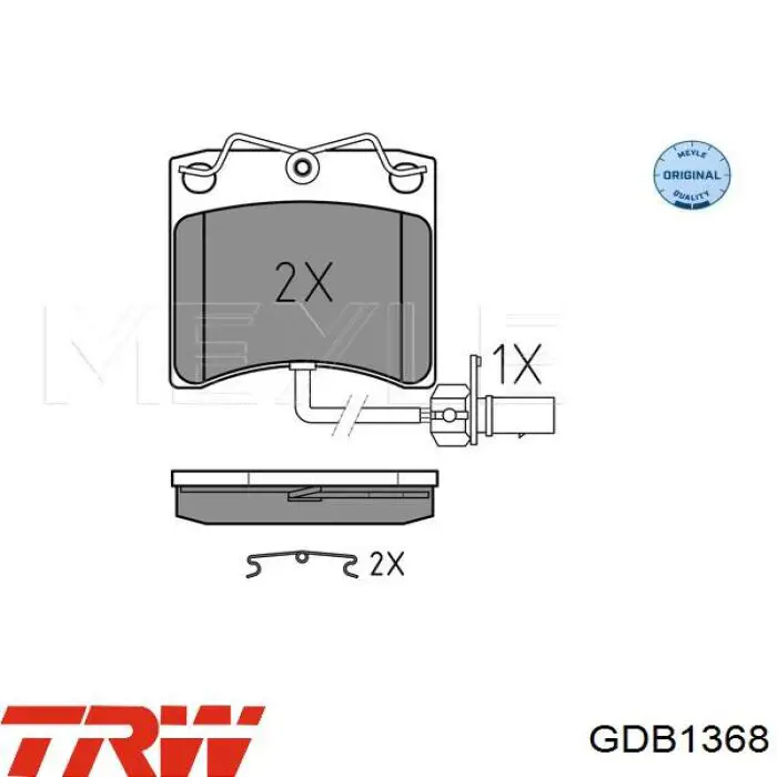 Передні тормозні колодки GDB1368 TRW
