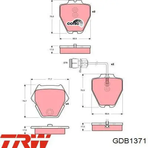 Колодки гальмівні передні, дискові 4D0698151M VAG