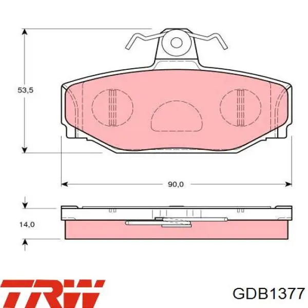 GDB1377 TRW колодки гальмові задні, дискові