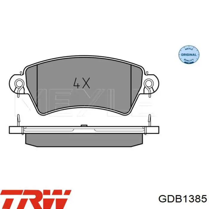 GDB1385 TRW колодки гальмівні передні, дискові