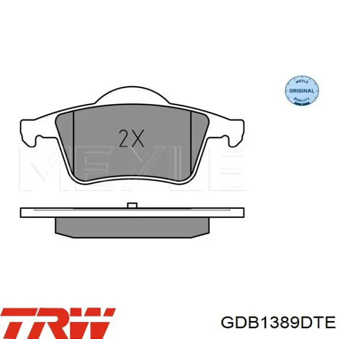 GDB1389DTE TRW колодки гальмові задні, дискові