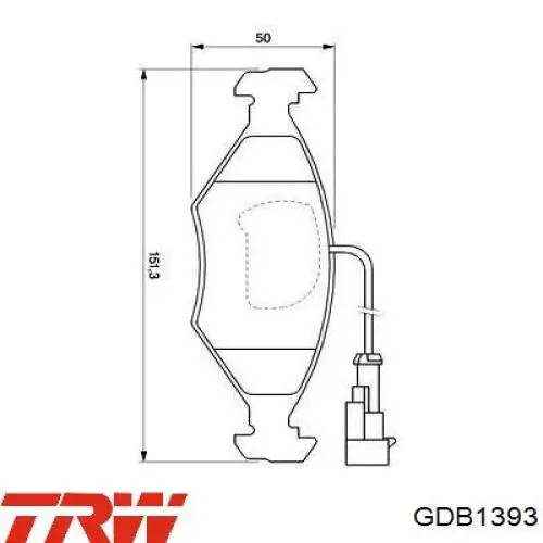 Передні тормозні колодки GDB1393 TRW