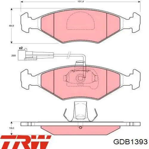 Гальмівні колодки TRW GDB1393 ціна, від 26.66 USD