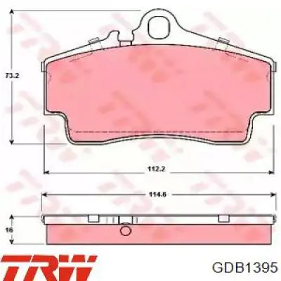 Задні гальмівні колодки TRW GDB1395 ціна, від 42.81 USD