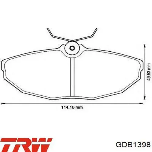 Купити GDB1398 TRW Задні колодки
