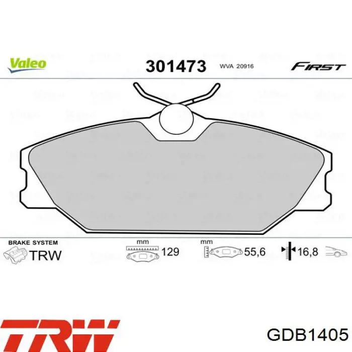 Гальмівні колодки TRW GDB1405 ціна, від 21.21 USD