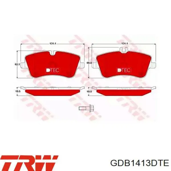 Гальмівні колодки TRW GDB1413DTE ціна, від 26.69 USD