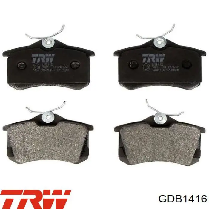 GDB1416 TRW колодки гальмові задні, дискові