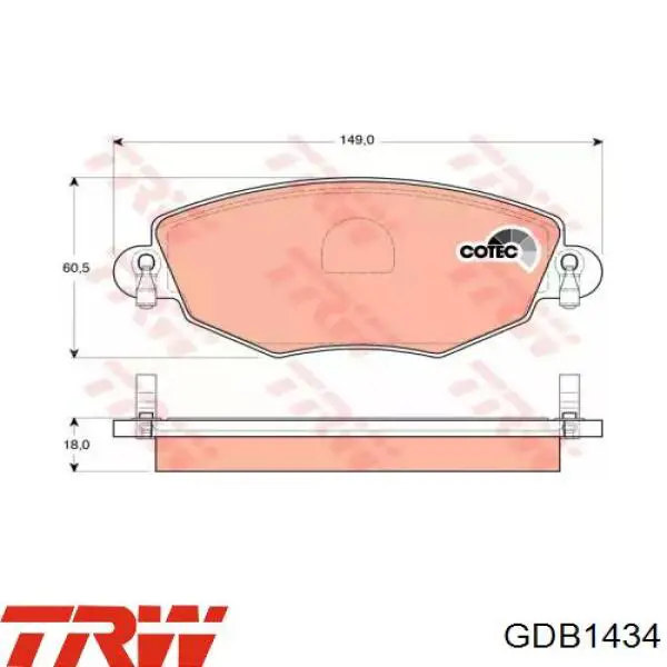 Тормозні колодки TRW GDB1434