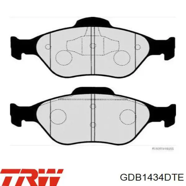 Передні тормозні колодки GDB1434DTE TRW