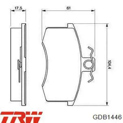 Передні тормозні колодки GDB1446 TRW