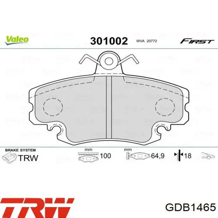 Тормозні колодки TRW GDB1465