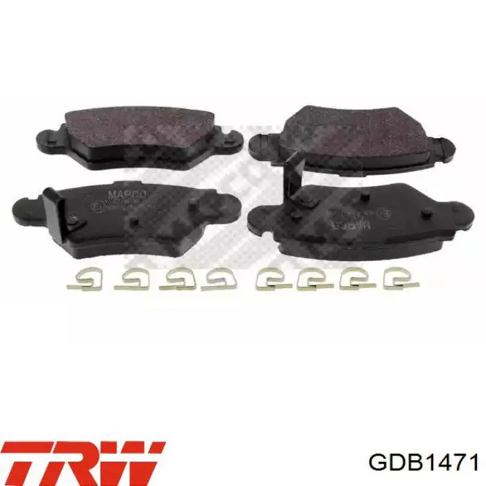 Задні гальмівні колодки GDB1471 TRW